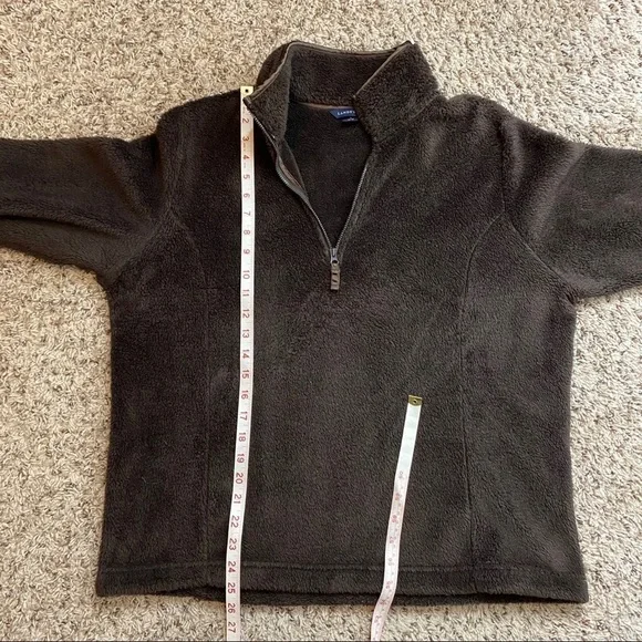 Lands End Super soft Brown Fleece Pullover~L - Picture 7 of 8